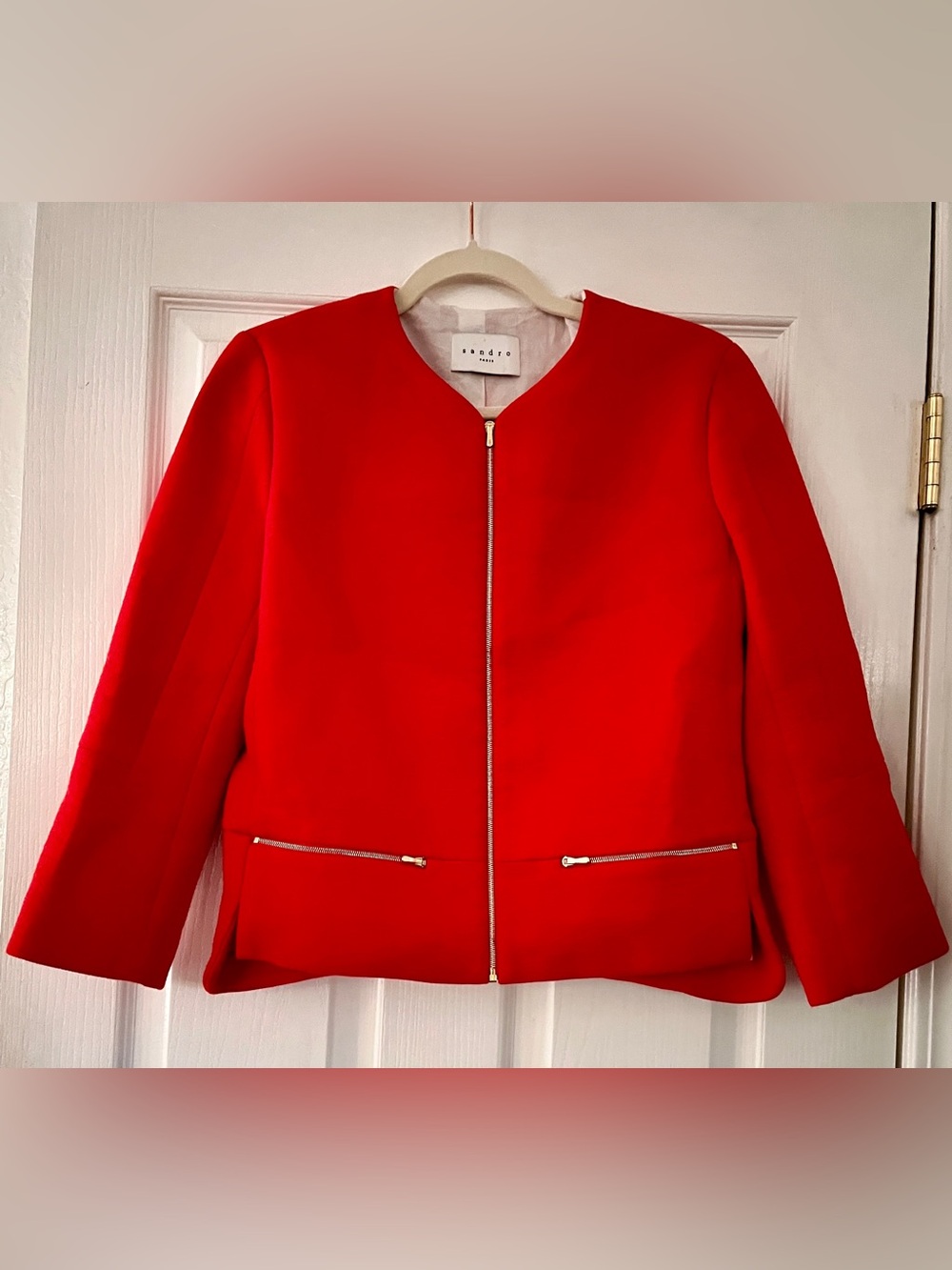 Sandro Red Cotton Blazer Jacket